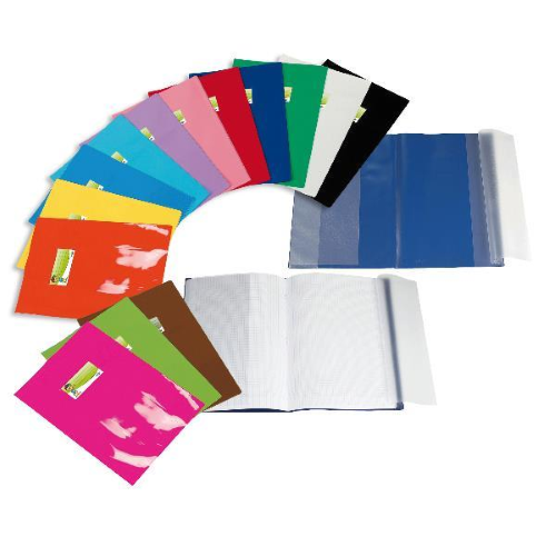 SEI ROTA COVER MAXI COPRIQUADERNO IN PVC LACCATO 21X27.7 CM A4 CON FINESTRINO SALDATO E ETICHETTA AZZURRO SCURO CONF 25 Pz.